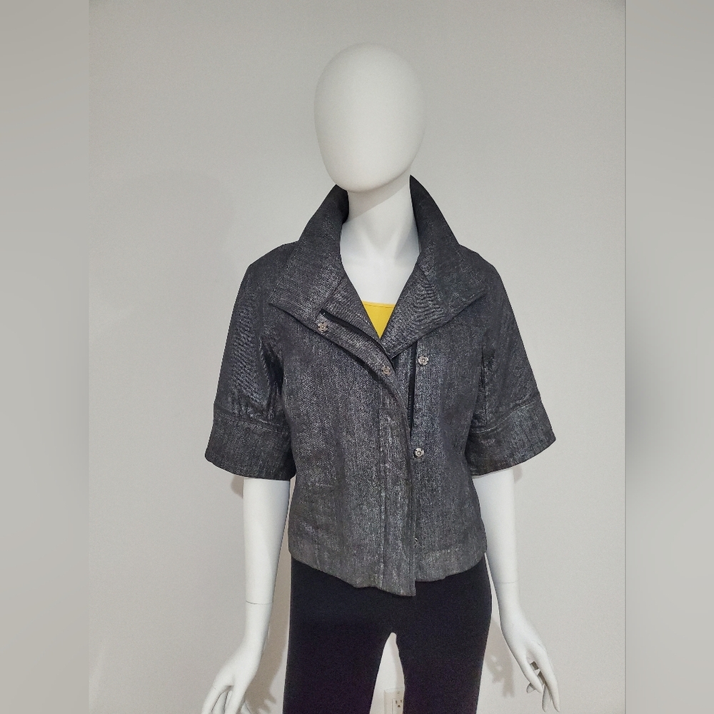 Silver metallic look jacket